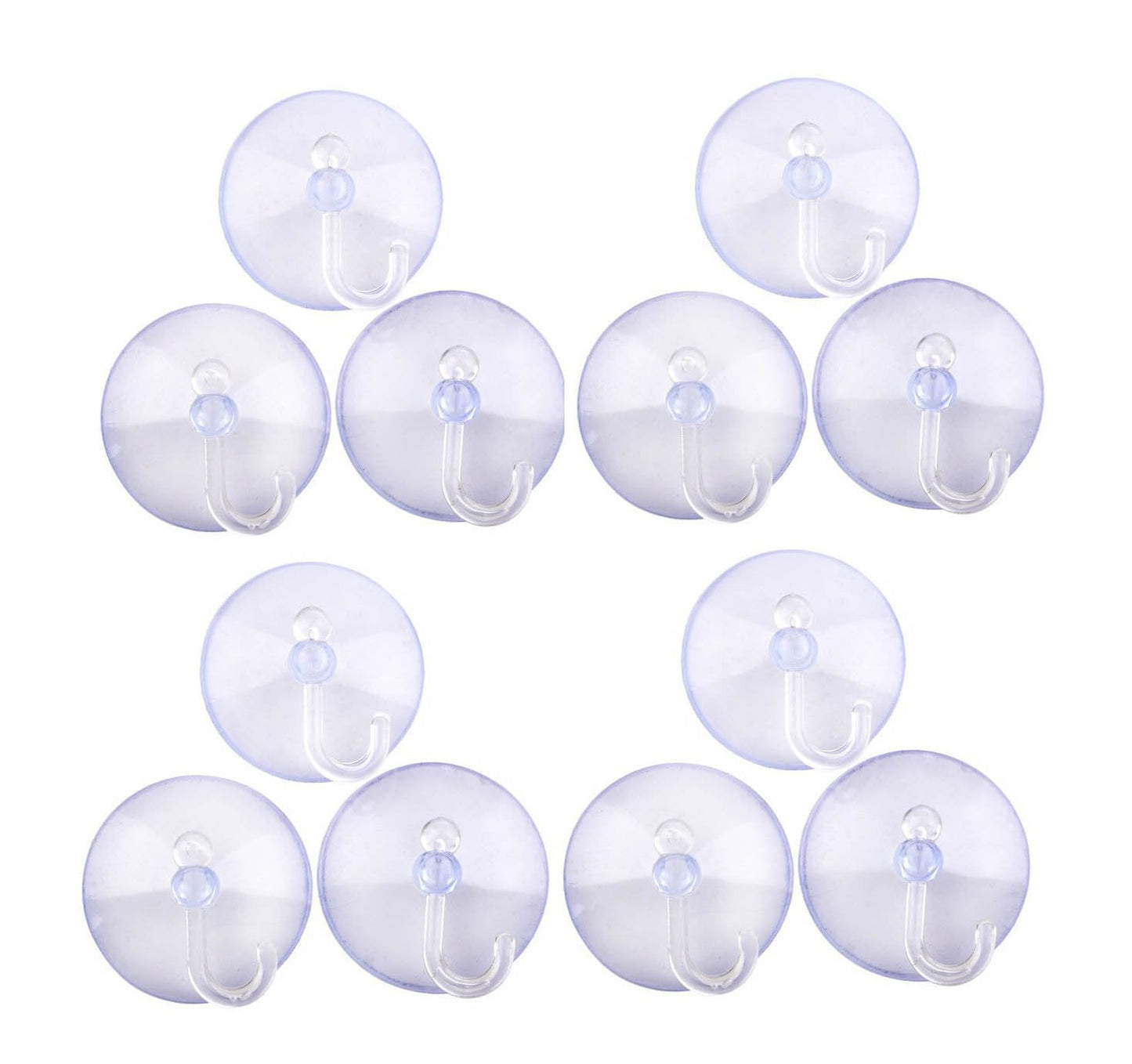 Plastic Bathroom Kitchen Suction Hooks Pack of 12 5854 / 95333 (Parcel Rate)