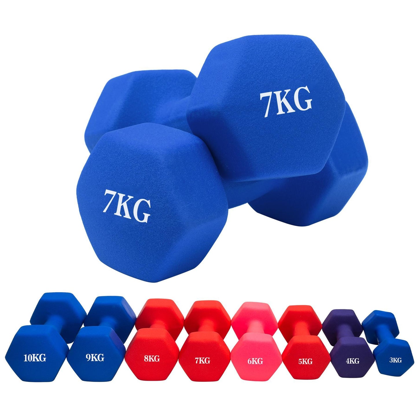 Weight Training Vinyl Dumbbell 7kg x 1 Assorted Colours 6627 A W25 (Big Parcel Rate)