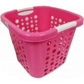 Plastic Square Laundry Basket 37 x 37 x 31 cm Assorted Colours MS008 (Parcel Rate)