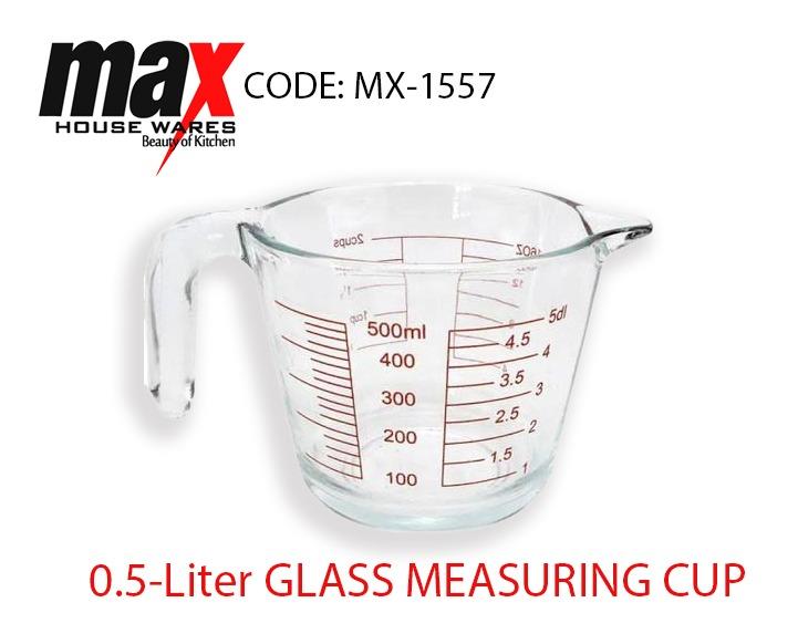 0.5L 500ml Glass Measuring Cup MX1557 (Parcel Rate)