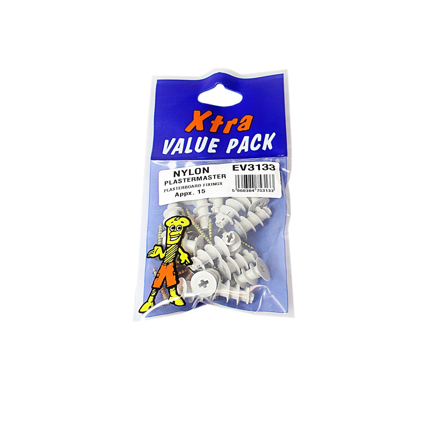Xtra Value Pack Nylon Plaster Master Plasterboard Fixings Pack of 15 3133 (Large Letter Rate)