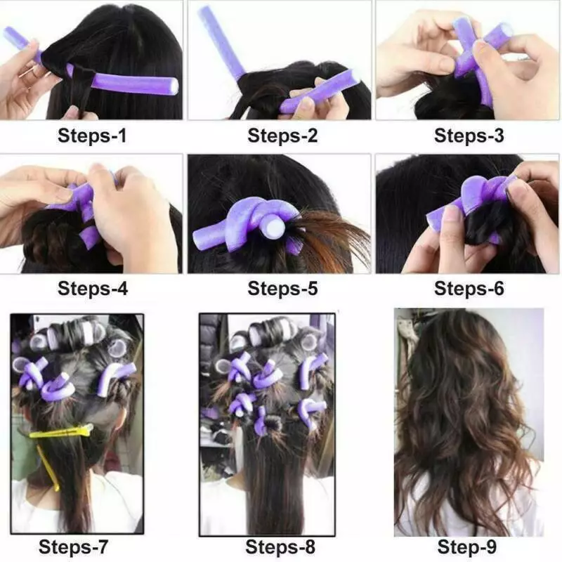 Foam Hair Rollers – 12pcs Bendy Curlers for Soft Curls & Waves | Heatless Hair Styling Tools UK