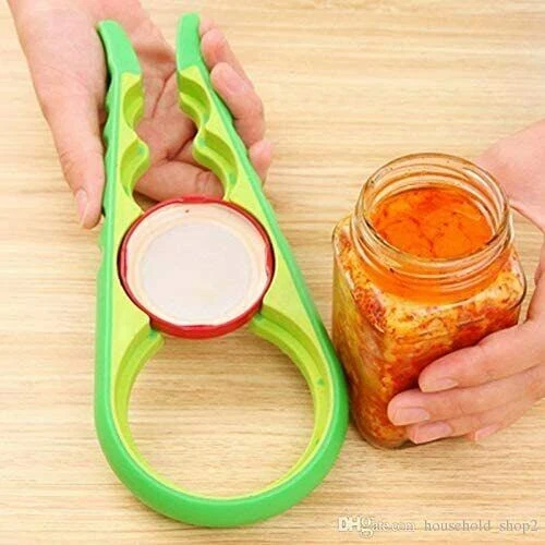 4-in-1 Jar and Bottle Opener – Multi-Function Kitchen Gadget for Easy Lid, Cap & Seal Opening – Non-Slip Grip Tool for Jars, Bottles & Cans