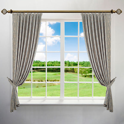 Extendable Curtain Pole with Round Cage Finials Brass 16 Rings 1-2m 10753 A (Big Parcel Rate)