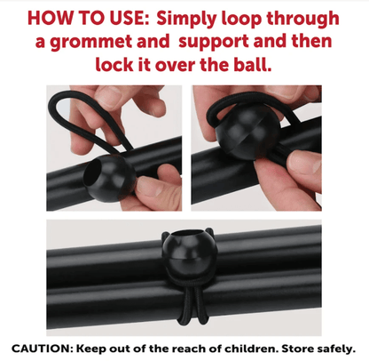 4" Ball Bungee Ties Pack of 10 1132 (Parcel Rate)