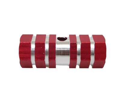Aluminium Striped Bike Bicycle Pedal Foot Rest Axle Peg 7 x 2.3cm Pack of 2 Assorted Colours 1861 (Parcel Rate)