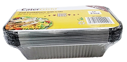Pack Of 16 Foil Containers With Lids 23oz Home Special Occasions ST1928 (Parcel Rate)