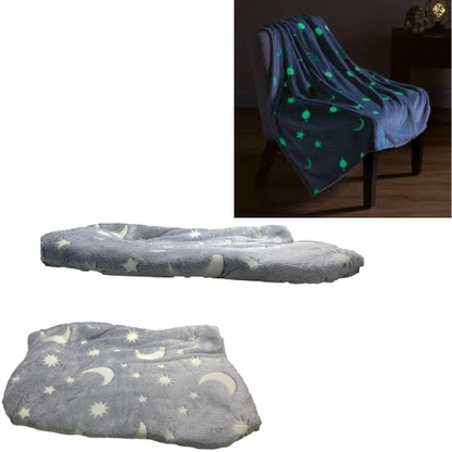 Magic Glow In The Dark Blanket Assorted Colours 6660 (Parcel Rate)