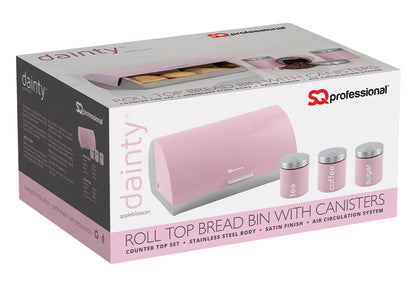 SQ Professional Dainty Metal Bread Bin with 3 Canisters Appleblossom 2701 / 6732 (Big Parcel Rate)