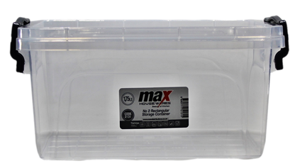Clear Plastic Rectangle Storage Box 1.75 Litre 20 x 14 x 10 cm 2131 (Parcel Rate)