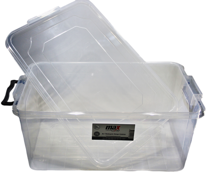 Clear Plastic Rectangle Storage Box 20 Litre 47 x 30 x 20 cm 2136 (Parcel Rate)