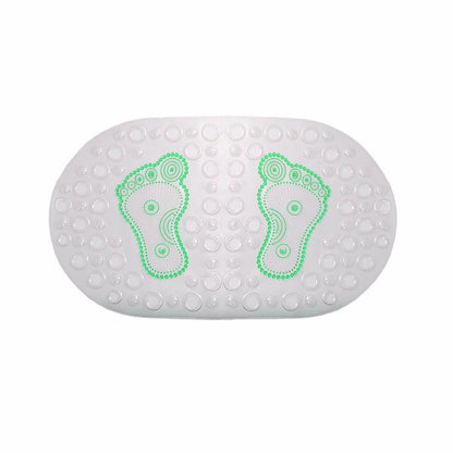 Transparent Oval Anti-Slip Bathroom Shower Bath Mat with Feet Design 64 x 35 cm Assorted Colours 7534 (Parcel Rate)