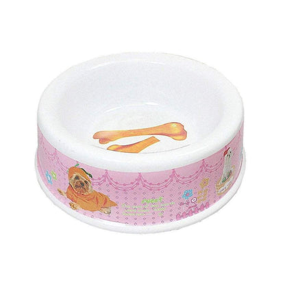 Plastic Pet Dog Bowl 16 x 5 cm Assorted Designs and Colours 0071 (Parcel Rate)