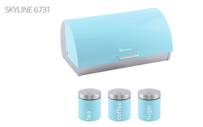 SQ Professional Dainty Metal Bread Bin with 3 Canisters Skyline 2700 / 6731 (Big Parcel Rate)