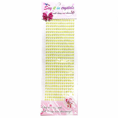Say it in Crystals Single Sheet Round Gem Stickers Assorted Colours 3491 (Large Letter Rate)