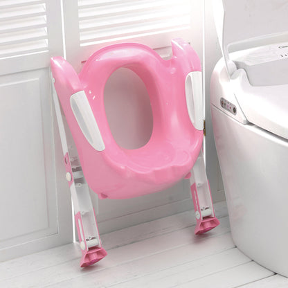 SQ Professional Plastic Children's Teddie Toilet Seat Ladder 59cm Pink 5824 / 2548 (Big Parcel Rate)