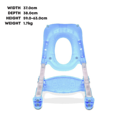 SQ Professional Plastic Children's Teddie Toilet Seat Ladder 59cm Blue 5826 / P97451 (Big Parcel Rate)