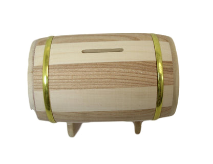Wooden Treasure Box Style Money Box Deposit Box Gold Rim Vintage Style 11cm x 7cm 6101 (Parcel Rate)
