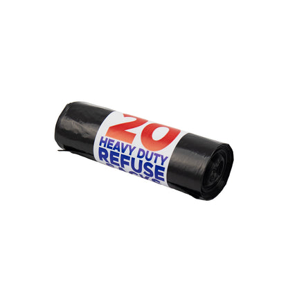 Refuse Sacks Bin Bags 70L 70 x 83 cm Roll of 20 6580 (Parcel Rate)