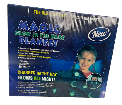 Magic Glow In The Dark Blanket Assorted Colours 6660 (Parcel Rate)