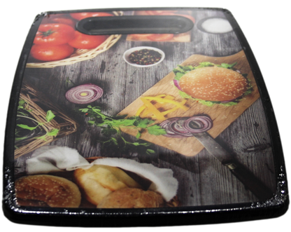 Plastic Kitchen Chopping Board with Printed Design 19.8 x 29.8 x 1.1 cm Assorted Designs 6675 (Parcel Rate)
