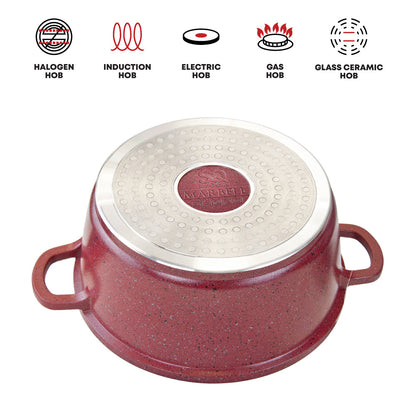 SQ Professional Nea Marbell Effect Diecast Stockpot Set of 5 Rossa 6759 (Big Parcel Rate)