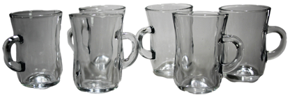 Ovel Tea Glasses with Handles Set of 6 21061 (Parcel Plus Rate)