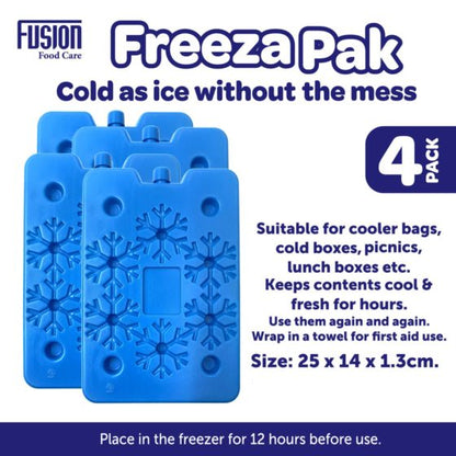 Freezer Ice Pack Block 24 x 15 x 1.3cm Pack of 4 Assorted Colours 7329 (Parcel Rate)
