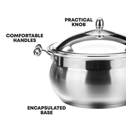SQ Professional Lustro Stainless Steel Imperiale Casserole Set of 6 7991 (Big Parcel Rate)