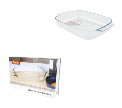 Durane Rectangular Tempered Glass Oven Roasting Tray 3L / 32 x 25 x 6.5cm 8040 (Parcel Plus Rate)