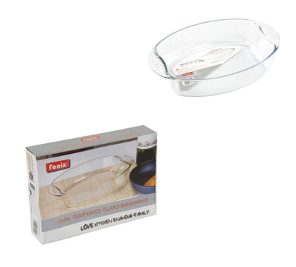 Durane Oval Tempered Glass Oven Casserole Baking Dish 1.8L / 30 x 21 x 6.5cm 8966 (Parcel Plus Rate)