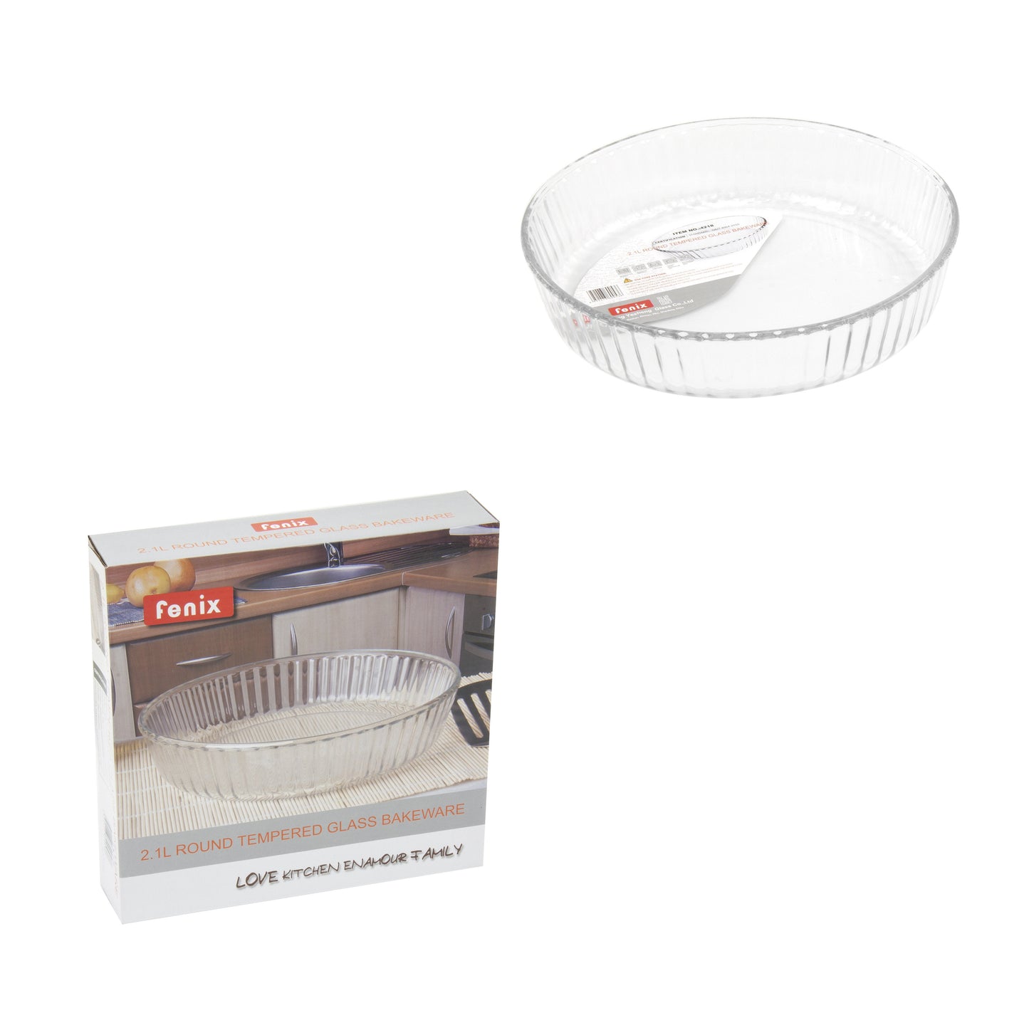 Durane Tempered Glass Round Flan Tray Baking Cooking Dish 2L / 26 x 6cm 8976 (Parcel Plus Rate)