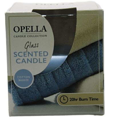 Opella Scented Candle In Glass Jar Cotton Breeze Fragrance 5 x 6.5 cm CDJARC (Parcel Rate)