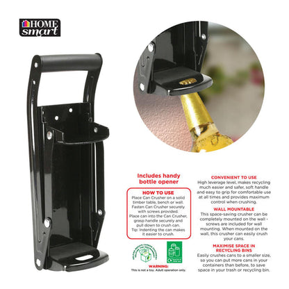 Soft Grip Handle 16oz Can Crusher Black 9225 (Parcel Rate)