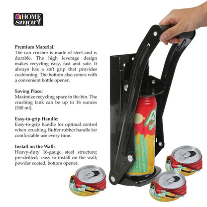 Soft Grip Handle 16oz Can Crusher Black 9225 (Parcel Rate)