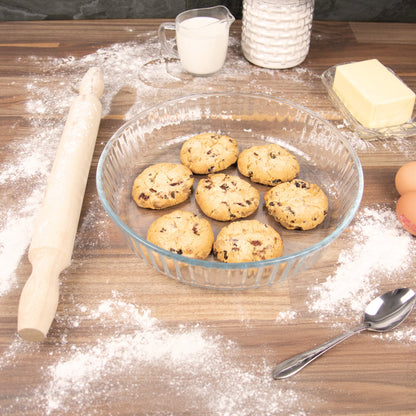 Durane Tempered Glass Round Flan Tray Baking Cooking Dish 2L / 26 x 6cm 8976 (Parcel Plus Rate)