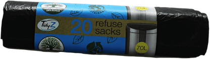 Refuse Sacks Bin Bags 70 Litre Roll of 20 B0248A (Parcel Rate)