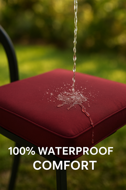 Waterproof Outdoor Chair Cushion – 4cm Thick Garden Seat Pad with Removable Polyester Zip Cover