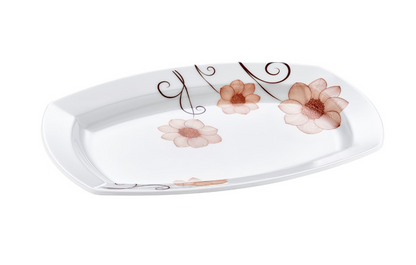 Melamine Oval Service Tray Dinner Plate 18 x 26 cm Assorted Designs ALBDKR212 (Parcel Rate)