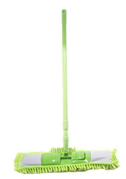 Flat Microfibre Floor Mop with Expandable Stick Pole Handle 42 cm Assorted Colours 2045 A (Parcel Rate)