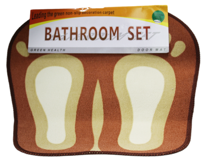 Bathroom Bath / Door Mat with Feet Design 45 x 50cm Assorted Colours 5424 (Parcel Rate)