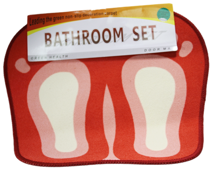 Bathroom Bath / Door Mat with Feet Design 45 x 50cm Assorted Colours 5424 (Parcel Rate)