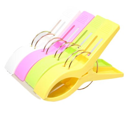 Jumbo Plastic Laundry Clothes Washing Pegs Clips 12cm Pack of 4 Assorted Colours 0371 (Parcel Rate)