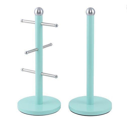 Free Standing Kitchen Roll Holder and Mug Tree Assorted Colours 33 cm 2010 (Parcel Rate)