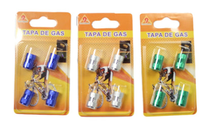 Bike Bicycle Metal Screw On Gas Caps Pack of 4 Assorted Colours 1847 (Large Letter Rate)