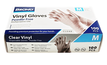 100 Medium Disposable Vinyl Clear Examination Gloves Powder Free Latex Free Gloves  VG002 (Parcel Rate)