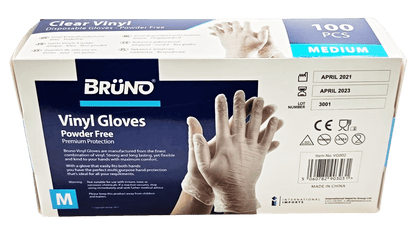 100 Medium Disposable Vinyl Clear Examination Gloves Powder Free Latex Free Gloves  VG002 (Parcel Rate)
