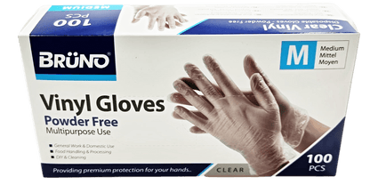 100 Medium Disposable Vinyl Clear Examination Gloves Powder Free Latex Free Gloves  VG002 (Parcel Rate)