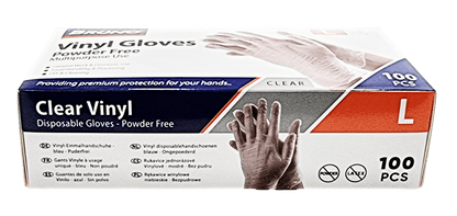 100 Large Disposable Vinyl Clear Examination Gloves Powder Free Latex Free Gloves VG003 (Parcel Rate)