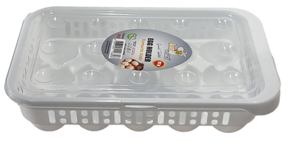 Plastic Egg Storage Container Box 15 Eggs 28 x 18 x 8 cm AK680 (Parcel Rate)